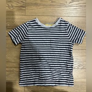 Mini Boden boys size 3/4 blue striped t shirt